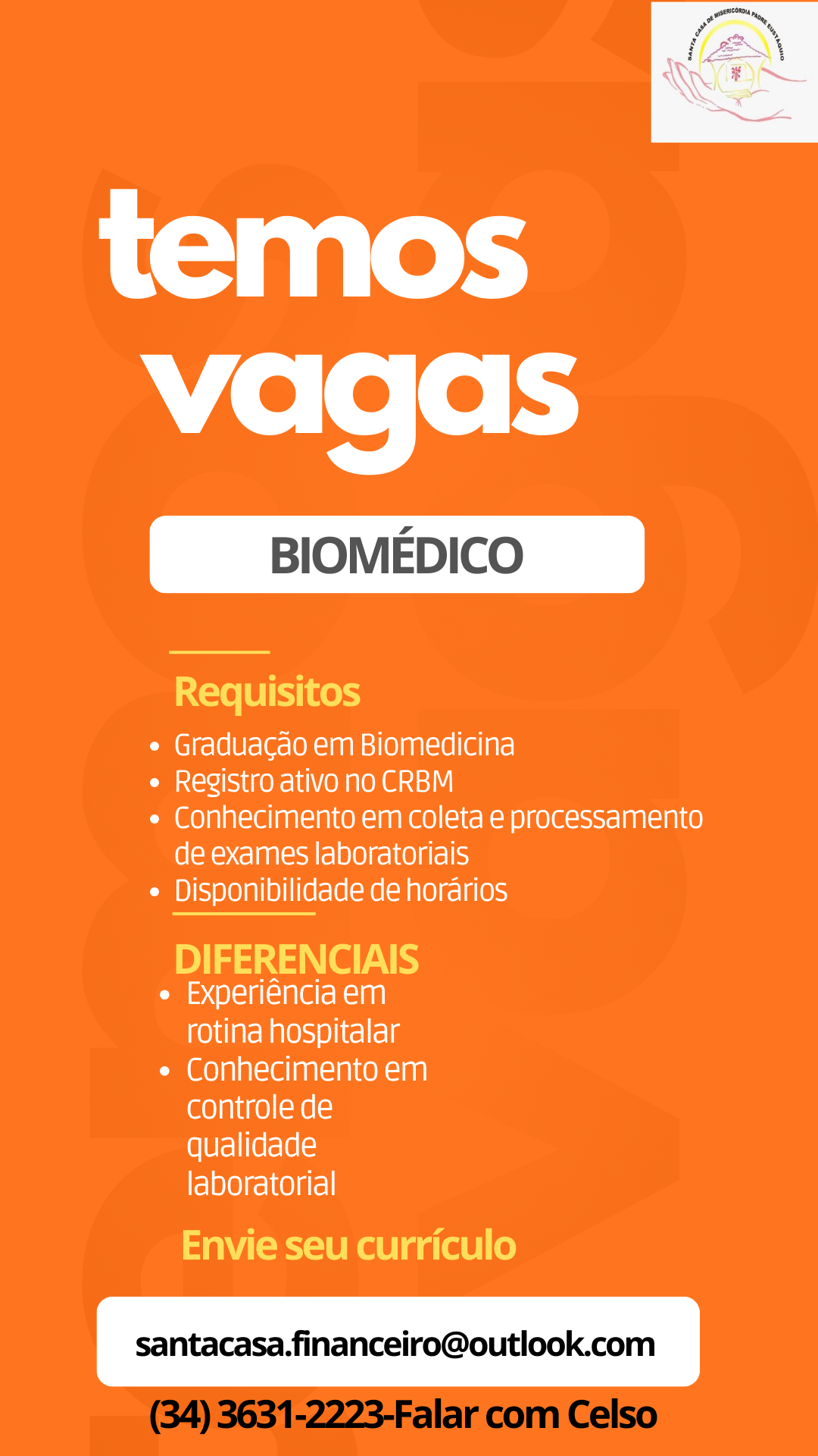VAGA DE EMPREGO BIOMÉDICO